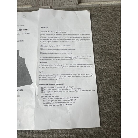 Hammacher Schlemmer Heated Lightweight Quilted Vest Womens XL Black w/ Battery - Picture 8 of 11